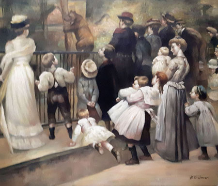 2140-T2 | 50cm x 61cm | famille au zoo 